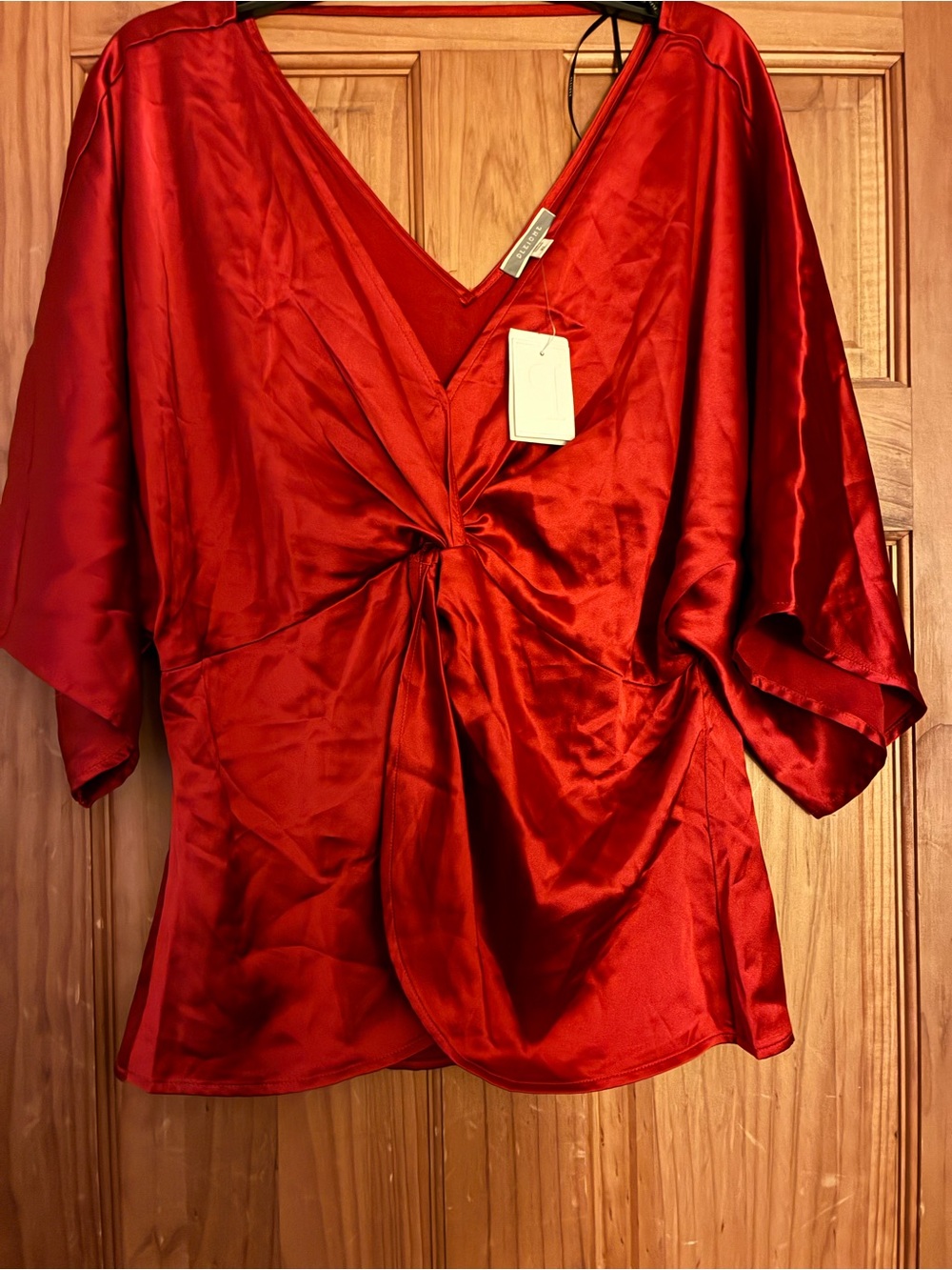 Red Satin Blouse